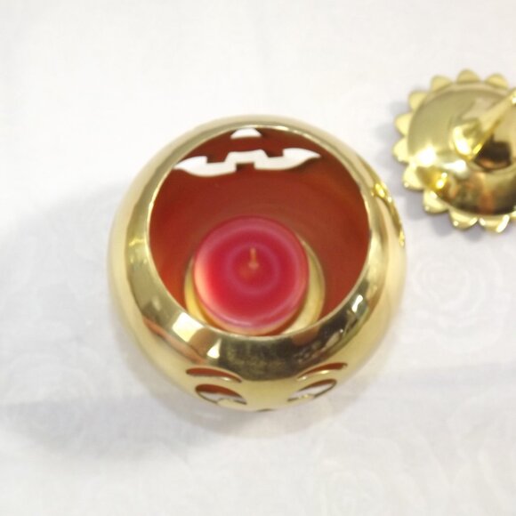 JACK-O-LANTERN Partylite Candle Holder/Orange Cranberry Tealights - Picture 4 of 8